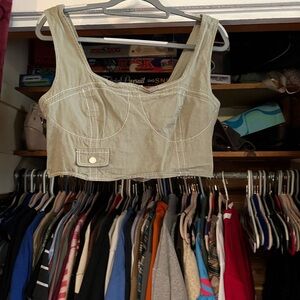 Miami Olive Green Crop Top